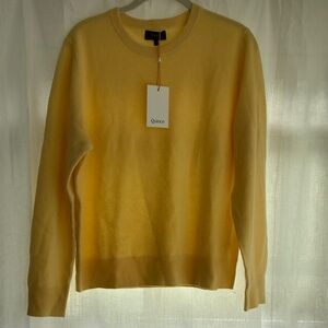 Quince Women's Mongolia cashmere butter Yellow Crew Neck Sweater